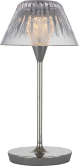 Blaze 12" Rechargeable Bordslampa — Waterford for Visual Comfort & Co. — Polished Nickel with Clear Crystal