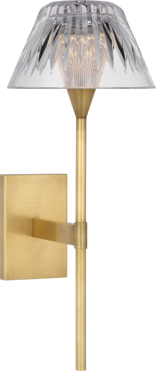 Blaze 14" Vägglampa — Waterford for Visual Comfort & Co. — Natural Brass with Clear Crystal detaljbild
