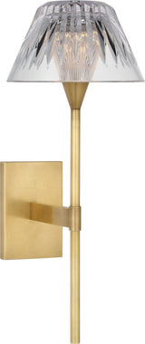 Blaze 14" Vägglampa — Waterford for Visual Comfort & Co. — Natural Brass with Clear Crystal detaljbild