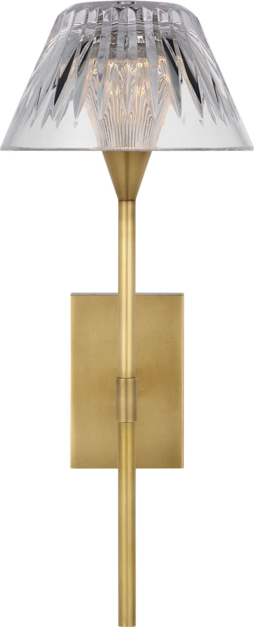 Blaze 14" Vägglampa — Waterford for Visual Comfort & Co. — Natural Brass with Clear Crystal