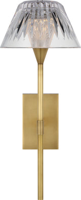 Blaze 14" Vägglampa — Waterford for Visual Comfort & Co. — Natural Brass with Clear Crystal