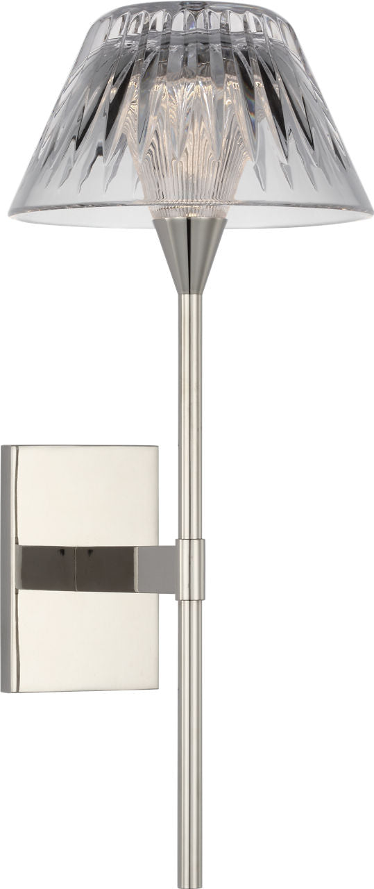 Blaze 14" Vägglampa — Waterford for Visual Comfort & Co. — Polished Nickel with Clear Crystal detaljbild