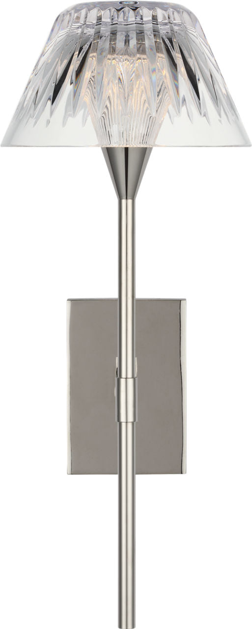 Blaze 14" Vägglampa — Waterford for Visual Comfort & Co. — Polished Nickel with Clear Crystal