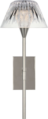 Blaze 14" Vägglampa — Waterford for Visual Comfort & Co. — Polished Nickel with Clear Crystal