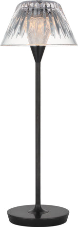 Blaze 16" Rechargeable Bordslampa — Waterford for Visual Comfort & Co. — Bronze with Clear Crystal