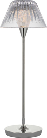Blaze 16" Rechargeable Bordslampa — Waterford for Visual Comfort & Co. — Polished Nickel with Clear Crystal