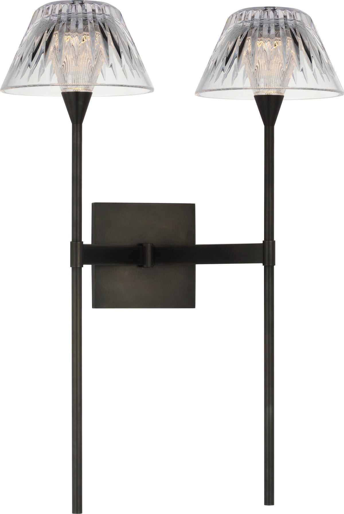 Blaze 19" 2 Light Tail Vägglampa — Waterford for Visual Comfort & Co. — Bronze with Clear Crystal detaljbild