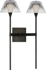 Blaze 19" 2 Light Tail Vägglampa — Waterford for Visual Comfort & Co. — Bronze with Clear Crystal detaljbild
