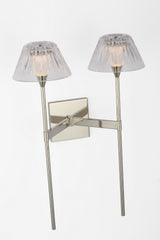 Blaze 19" 2 Light Tail Vägglampa — Waterford for Visual Comfort & Co. — Polished Nickel with Clear Crystal detaljbild