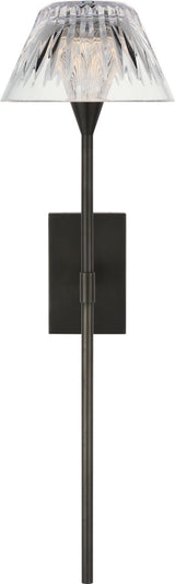 Blaze 19" Tail Vägglampa — Waterford for Visual Comfort & Co. — Bronze with Clear Crystal