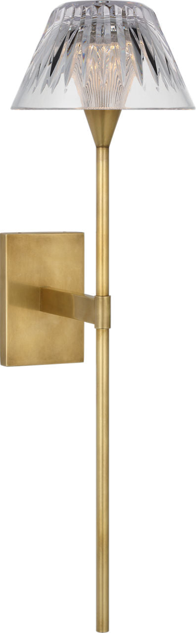 Blaze 19" Tail Vägglampa — Waterford for Visual Comfort & Co. — Natural Brass with Clear Crystal detaljbild