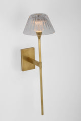 Blaze 19" Tail Vägglampa — Waterford for Visual Comfort & Co. — Natural Brass with Clear Crystal detaljbild