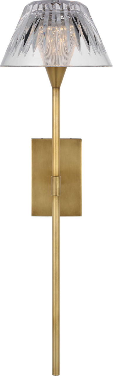 Blaze 19" Tail Vägglampa — Waterford for Visual Comfort & Co. — Natural Brass with Clear Crystal