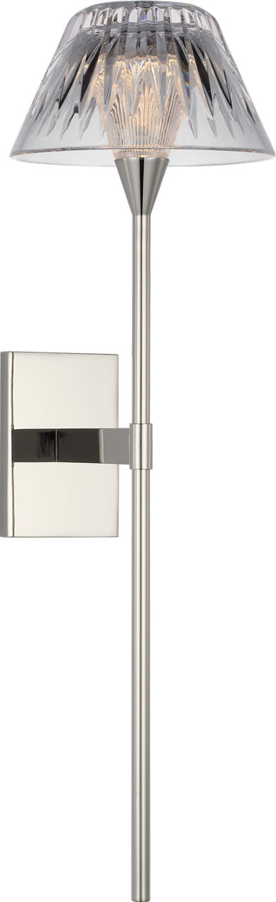 Blaze 19" Tail Vägglampa — Waterford for Visual Comfort & Co. — Polished Nickel with Clear Crystal detaljbild