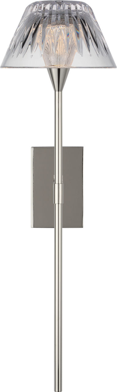 Blaze 19" Tail Vägglampa — Waterford for Visual Comfort & Co. — Polished Nickel with Clear Crystal