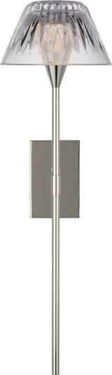 Blaze 19" Tail Vägglampa — Waterford for Visual Comfort & Co. — Polished Nickel with Clear Crystal