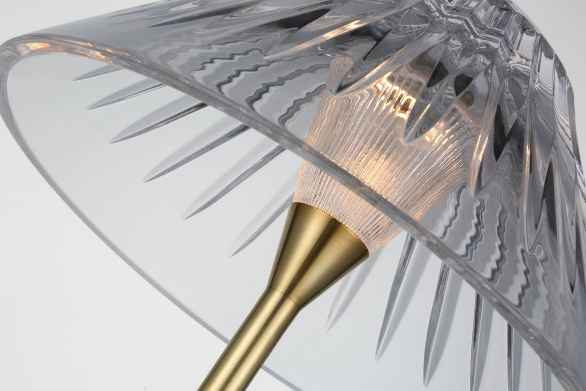 Blaze 55" Golvlampa — Waterford for Visual Comfort & Co. — Natural Brass with Clear Crystal detaljbild