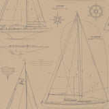 Boat Blueprint Vintage Blue — Ralph Lauren Home tapet