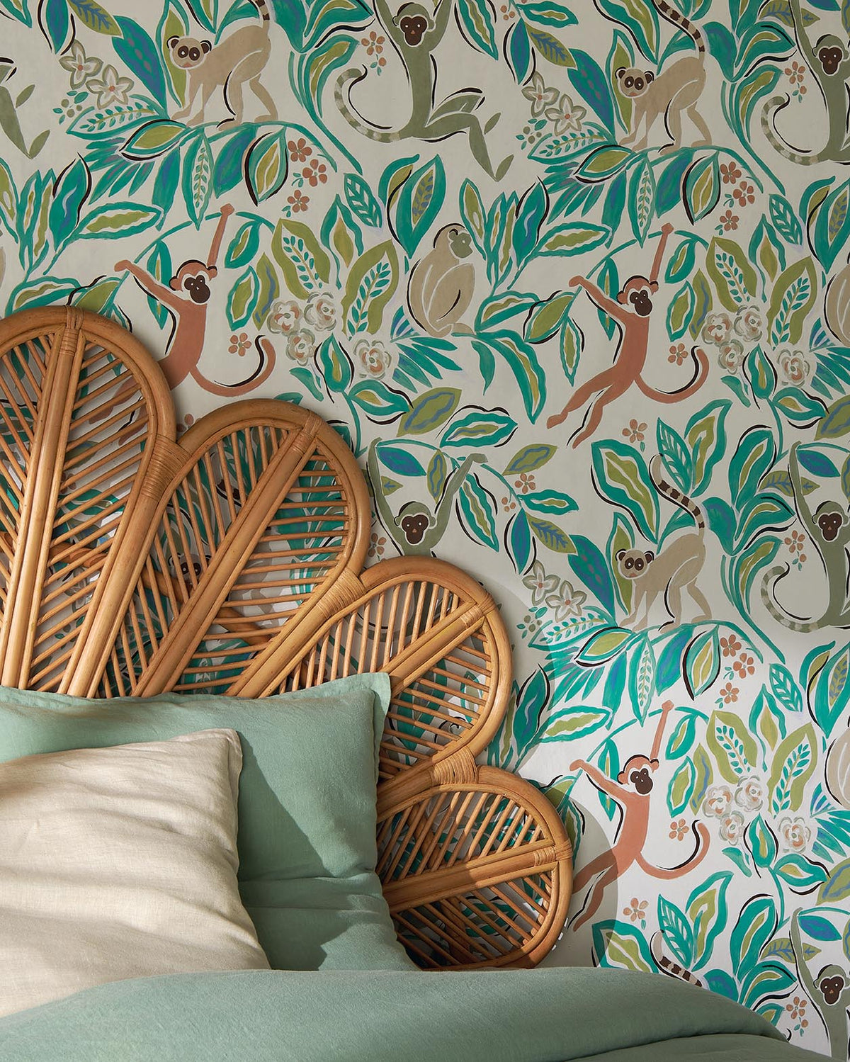 Borneo room setting — Pierre Frey wallpaper