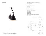 Boston Functional Double Arm Library Light Wall Light — Chapman & Myers for Visual Comfort & Co. dimension drawing