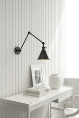 Boston Functional Double Arm Library Light Wall Light — Chapman & Myers for Visual Comfort & Co. room setting