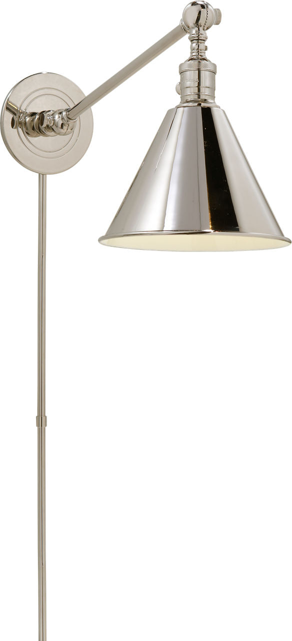 Boston Functional Single Arm Library Light -seinävalaisin — Chapman & Myers for Visual Comfort & Co. — Polished Nickel