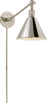Boston Functional Single Arm Library Light -seinävalaisin — Chapman & Myers for Visual Comfort & Co. — Polished Nickel