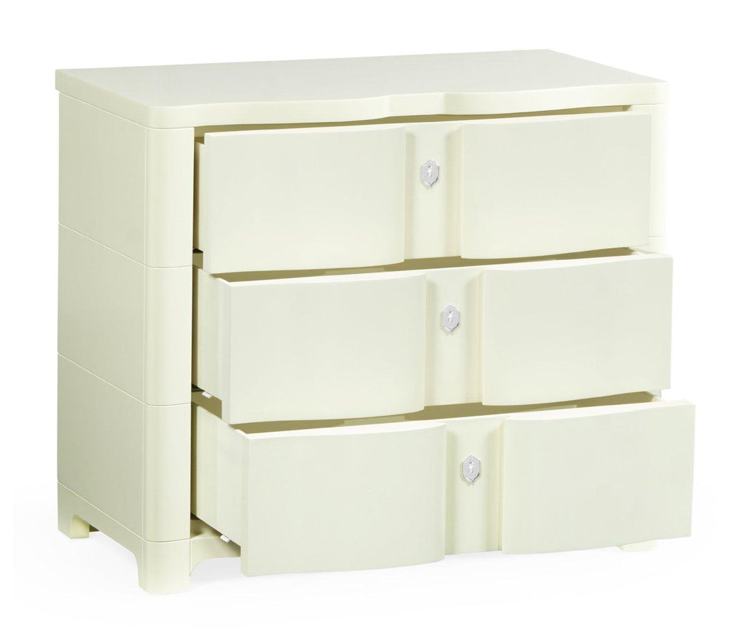 Chest of Drawers Bowfront in Ivory