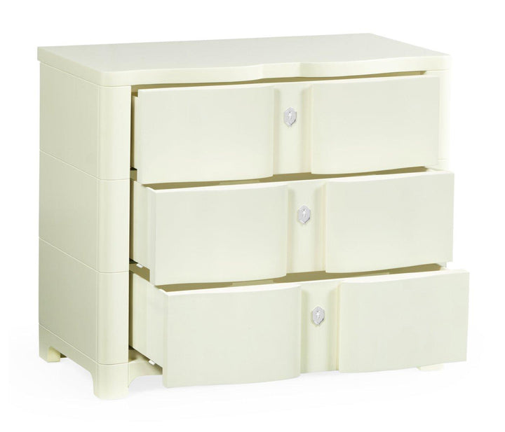 Chest of Drawers Bowfront in Ivory