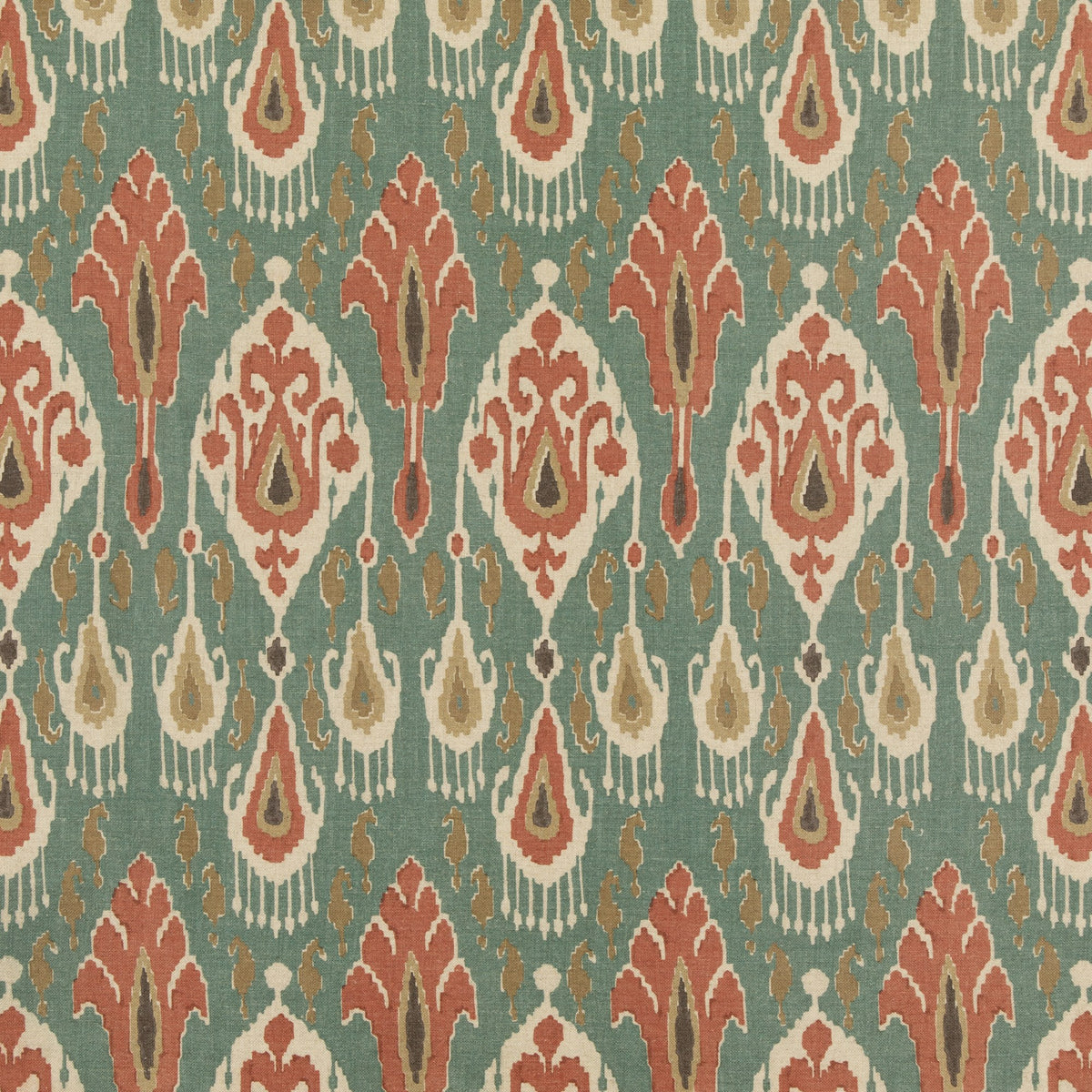 Ikat Bokhara Tyg Teal — G P & J Baker