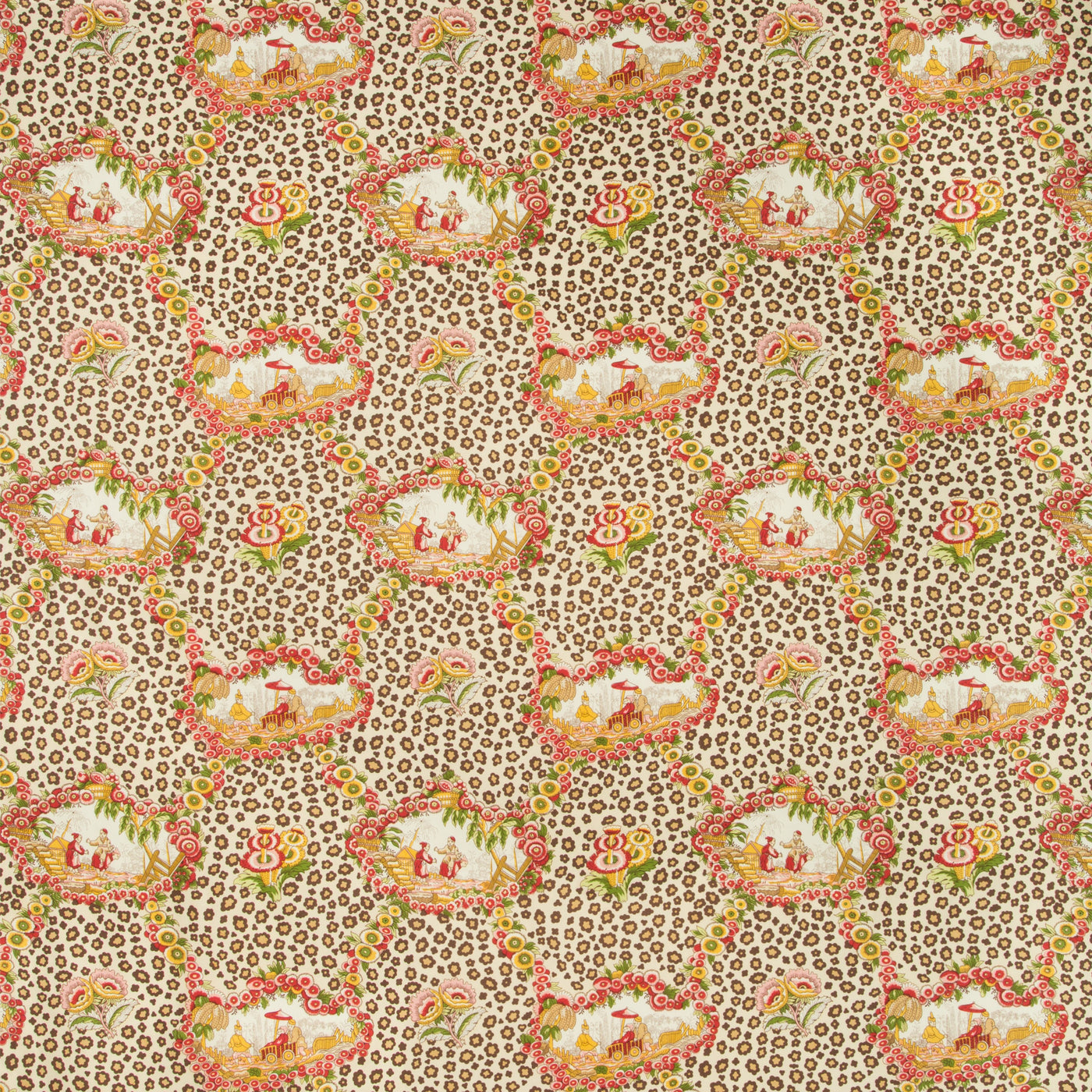 Chinese Leopard Toile Tyg Rose/Leaf — Brunschwig & Fils tyg