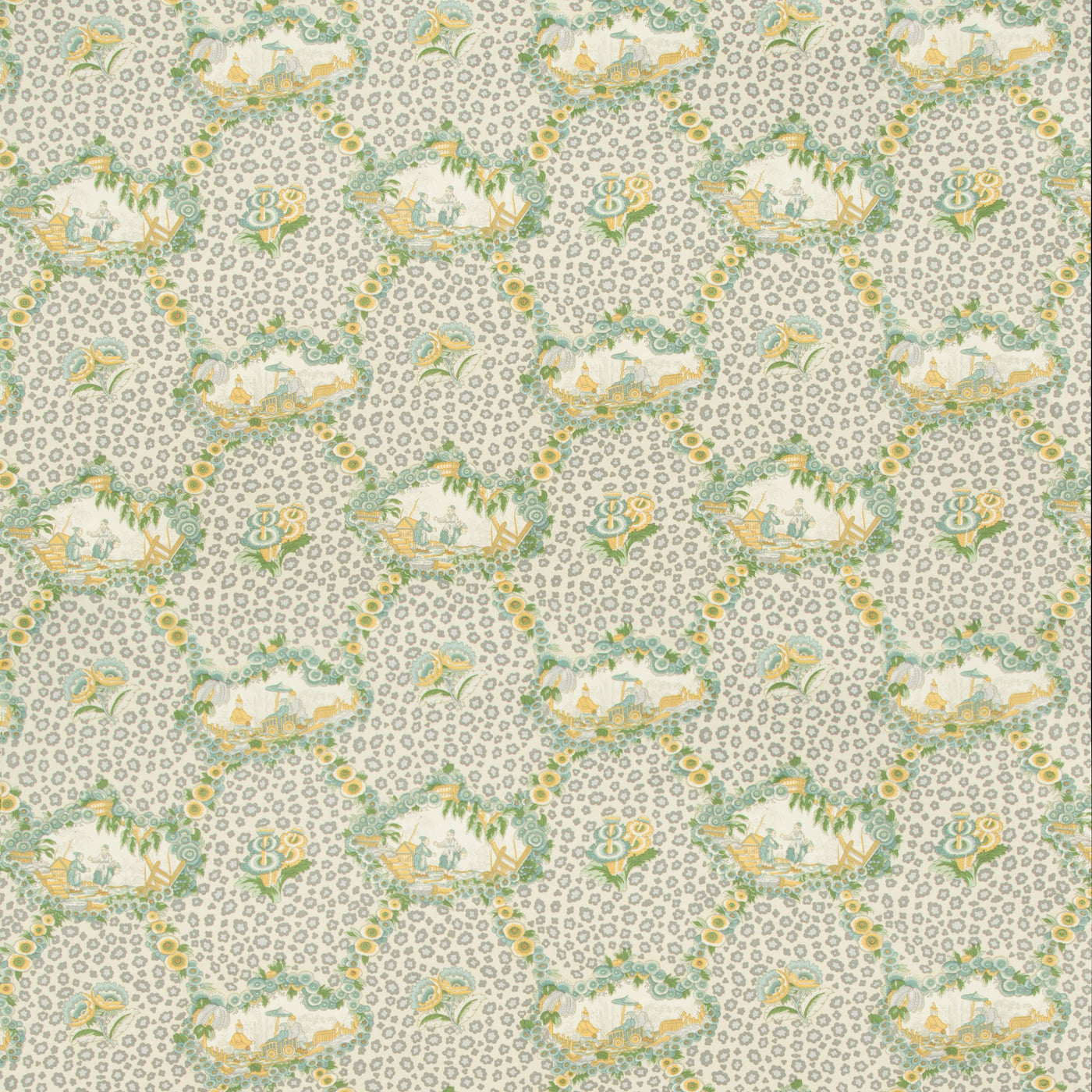 Chinese Leopard Toile Tyg