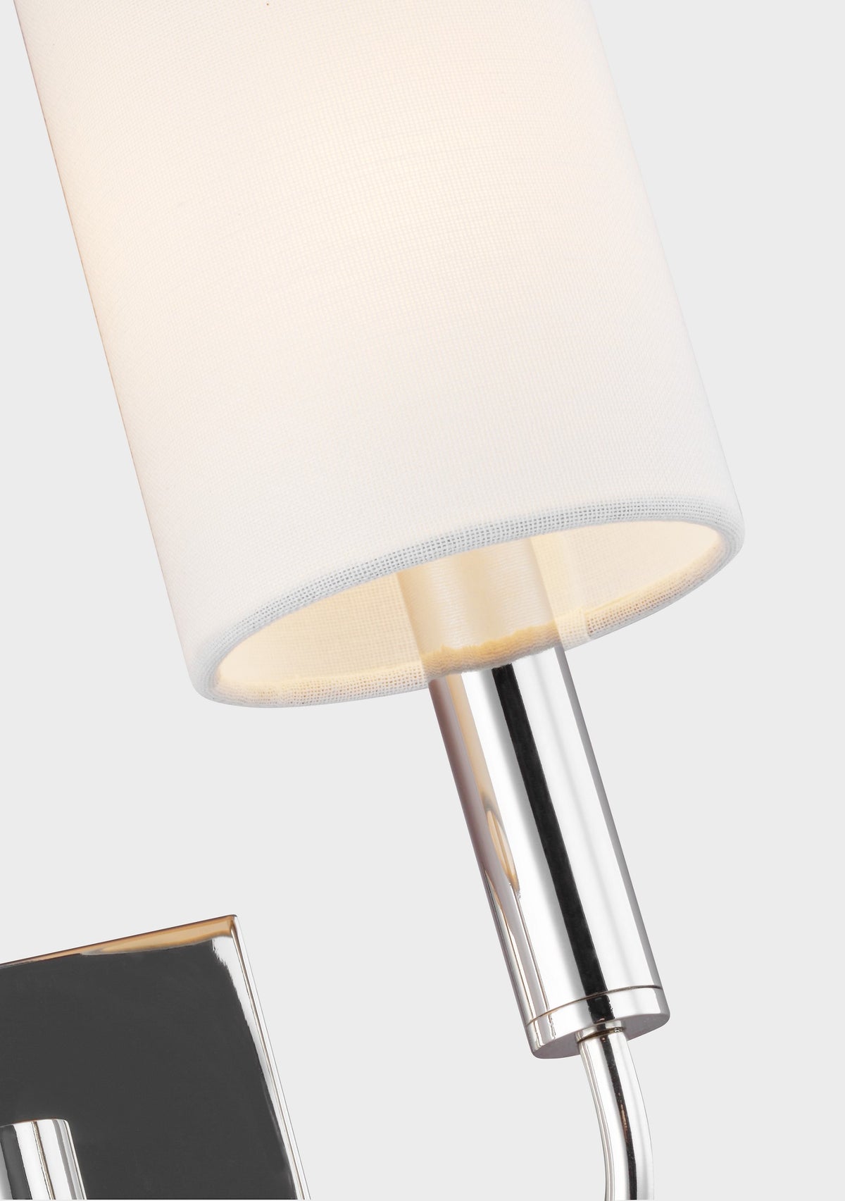 Brianna Double Vägglampa — Ellen DeGeneres for Visual Comfort & Co. — Polished Nickel with Linen Shades detaljbild