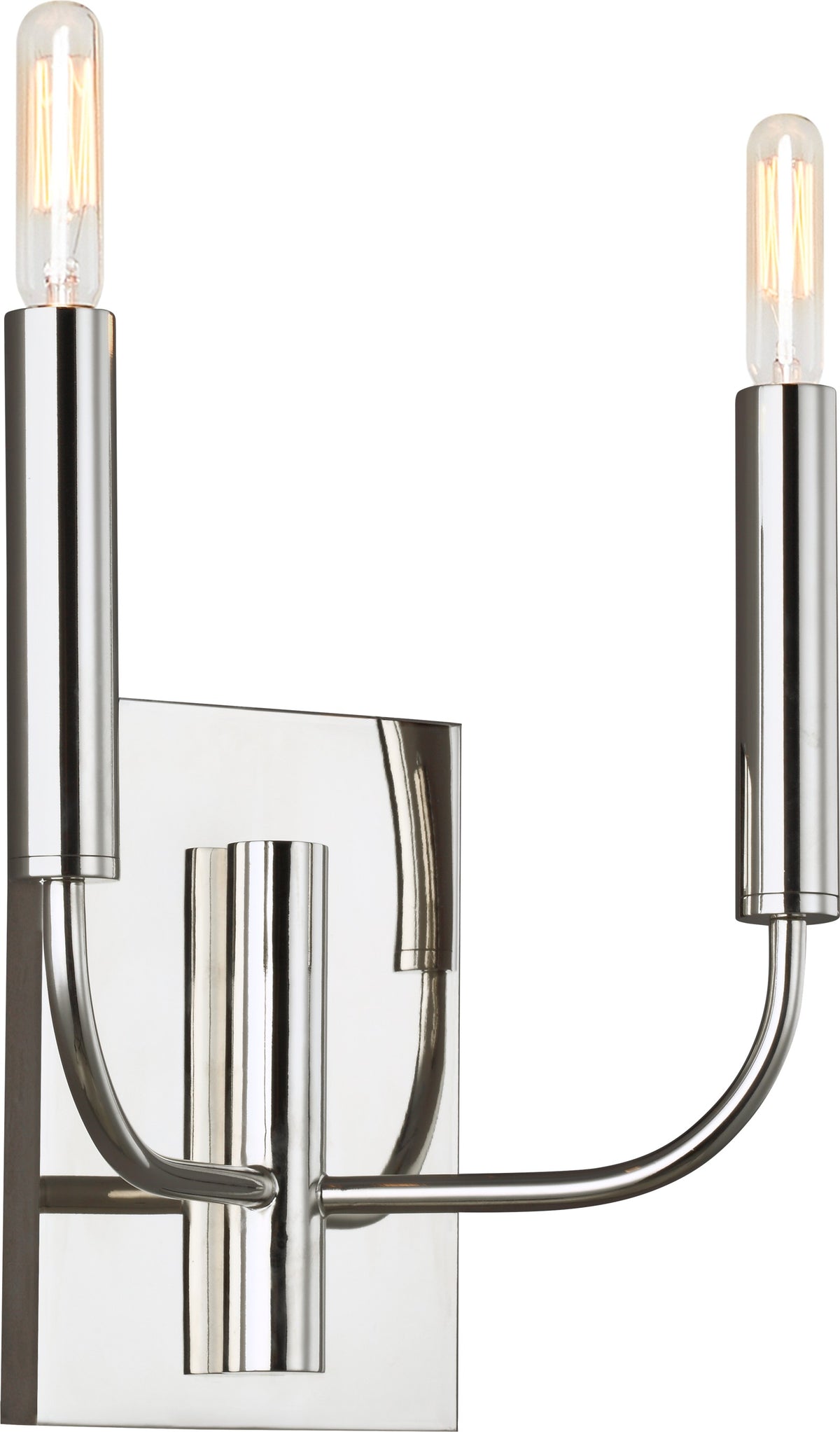 Brianna Double Vägglampa — Ellen DeGeneres for Visual Comfort & Co. — Polished Nickel with Linen Shades detaljbild