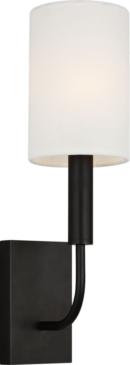 Brianna Wall Light — Ellen DeGeneres for Visual Comfort & Co. — Aged Iron with Linen Shade