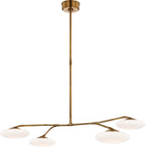 Brindille Large Four Light Takkrona — Visual Comfort — Soft Brass with White Glass