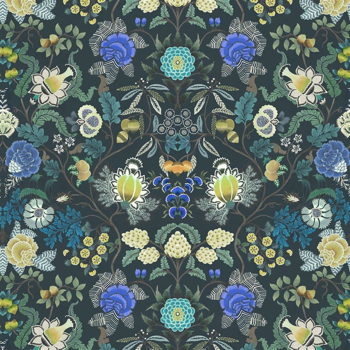 Brocart Decoratif Velours Indigo — Designers Guild tapet