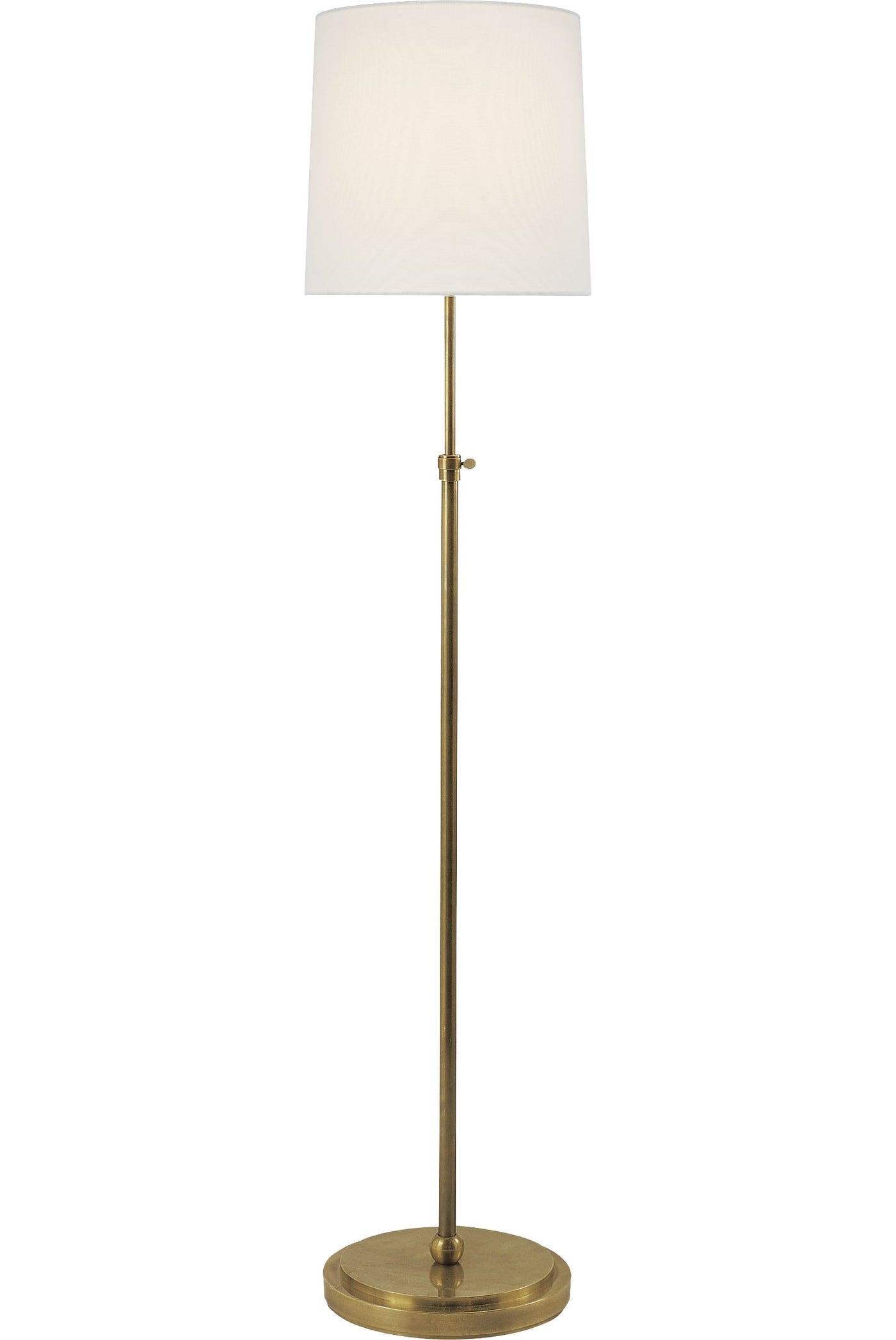 Bryant Golvlampa — Thomas O'Brien for Visual Comfort & Co. — Hand-Rubbed Antique Brass with Linen Shade