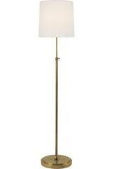 Bryant Golvlampa — Thomas O'Brien for Visual Comfort & Co. — Hand-Rubbed Antique Brass with Linen Shade