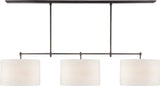 Bryant Large Billiard Taklampa — Thomas O'Brien for Visual Comfort & Co. — Bronze with Linen Shades
