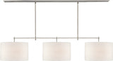 Bryant Large Billiard Taklampa — Thomas O'Brien for Visual Comfort & Co. — Polished Nickel with Linen Shades