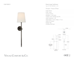 Bryant Large Tail Vägglampa — Thomas O'Brien for Visual Comfort & Co. måttskiss