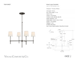 Bryant Large Takkrona — Thomas O'Brien for Visual Comfort & Co. måttskiss