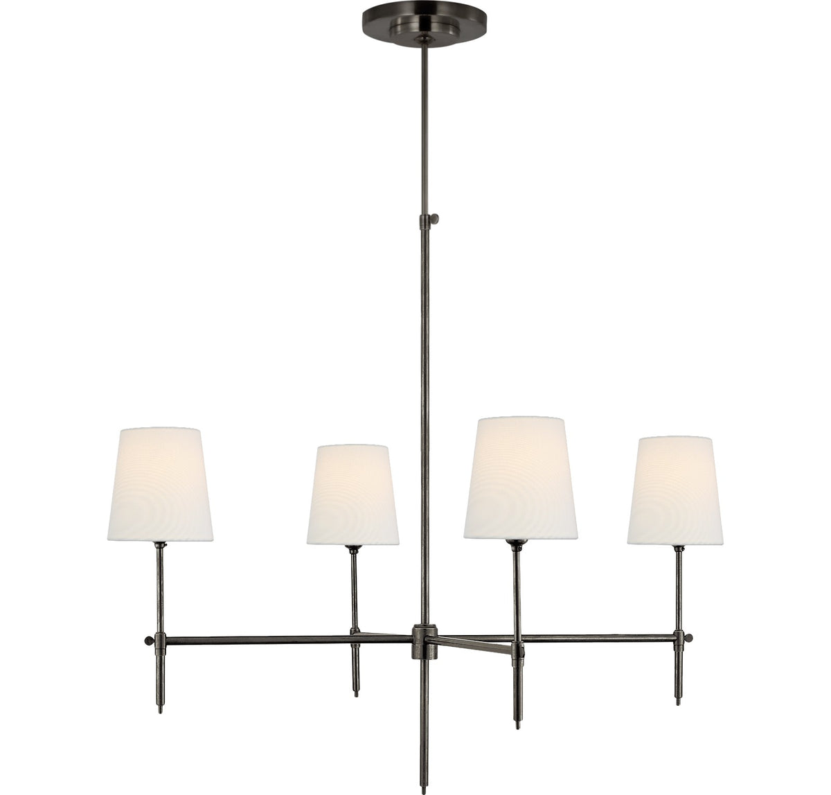 Bryant Large Takkrona — Thomas O'Brien for Visual Comfort & Co. — Bronze with Linen Shades