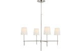 Bryant Large Takkrona — Thomas O'Brien for Visual Comfort & Co. — Polished Nickel with Linen Shades