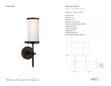 Bryant Wall Light — Thomas O'Brien for Visual Comfort & Co. dimension drawing