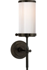 Bryant Wall Light — Thomas O'Brien for Visual Comfort & Co. — Bronze with White Glass