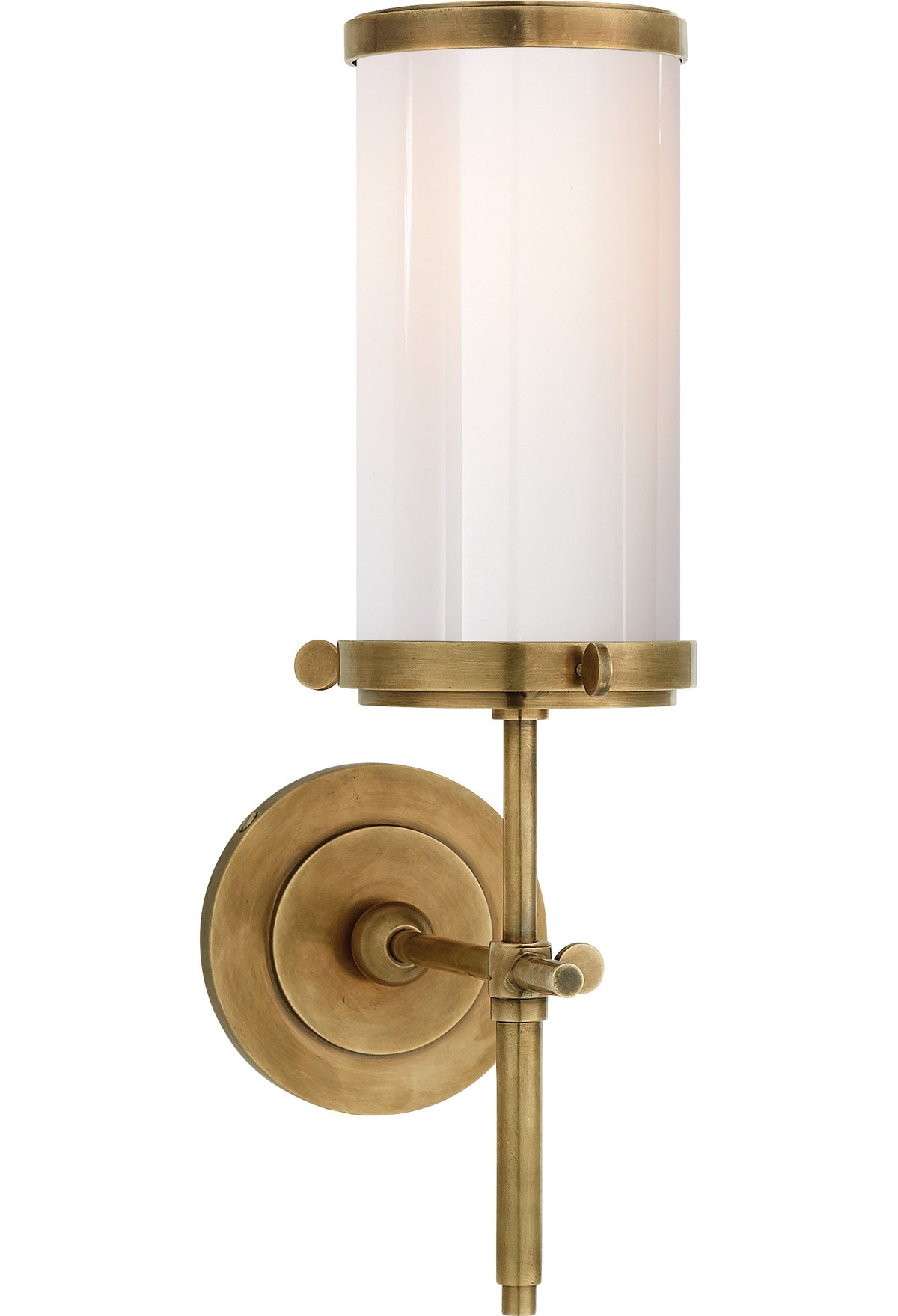 Bryant Wall Light — Thomas O'Brien for Visual Comfort & Co. — Hand-Rubbed Antique Brass with White Glass