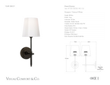 Bryant Vägglampa — Thomas O'Brien for Visual Comfort & Co. måttskiss