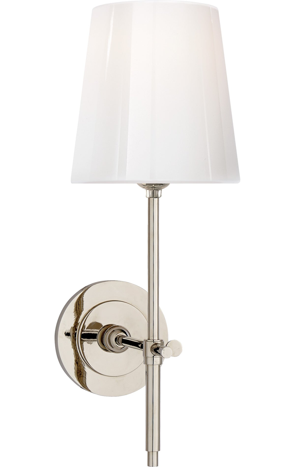 Bryant Vägglampa — Thomas O'Brien for Visual Comfort & Co. — Polished Nickel with White Glass